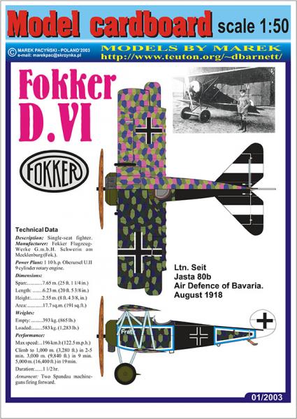 Истребитель Fokker D-VI