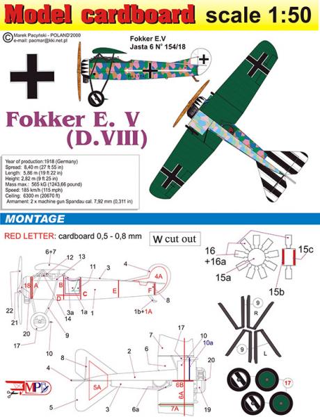 Истребитель Fokker D-VIII /ЕV/