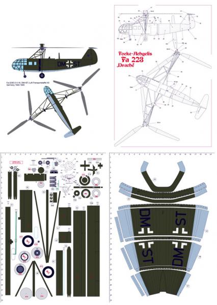 Транспортный вертолет Focke-Achgelis Fa-223 Drache